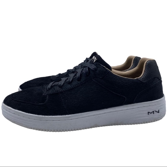 Mark Nason Black Leather & Calf Hair Lace Up Low Top Sneakers 222045 Size 9 - Picture 12 of 12